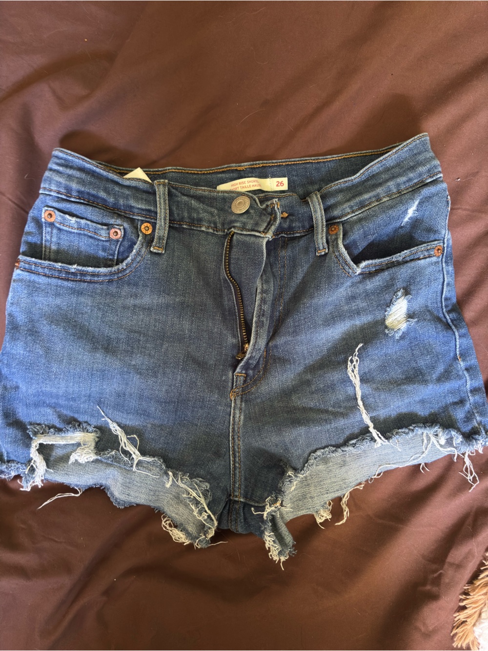 Levi's Distressed Blue Denim Jean Shorts